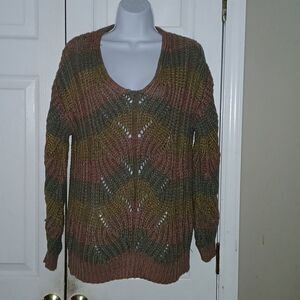 New Directions knit multicolor fall winter casual sweater  Sz S  EUC
